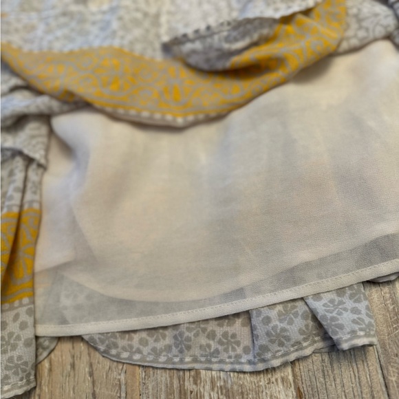 Free People Penny Lane Dress Boho Mini Peasant Shift Floral Chiffon Size XS - Picture 9 of 11